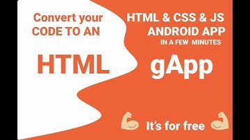Convert html css js to android app for free in a few minutes - htmlgapp