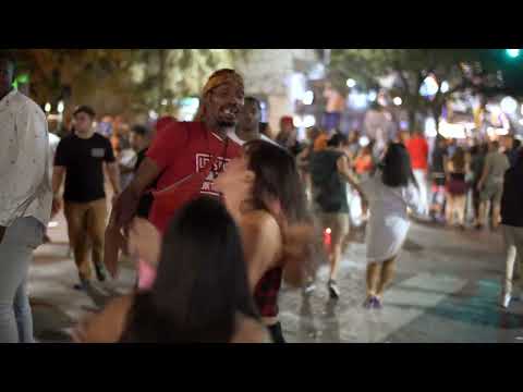 Drunk girls vs homeless man fight 6th Street Austin TX
