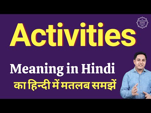 Activities meaning in Hindi Activities ka kya matlab hota hai Spoken English classes by Worldwide Spoken English By VS