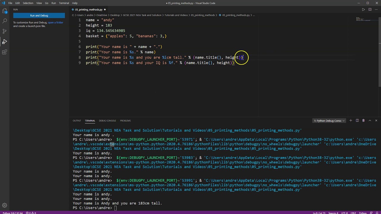 Python Print All Variables