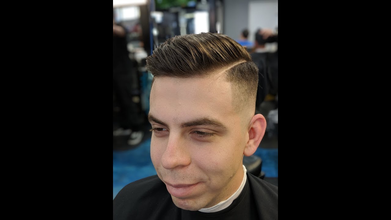 Barber Tutorial : How To Do a Skin Fade Comb Over - YouTube