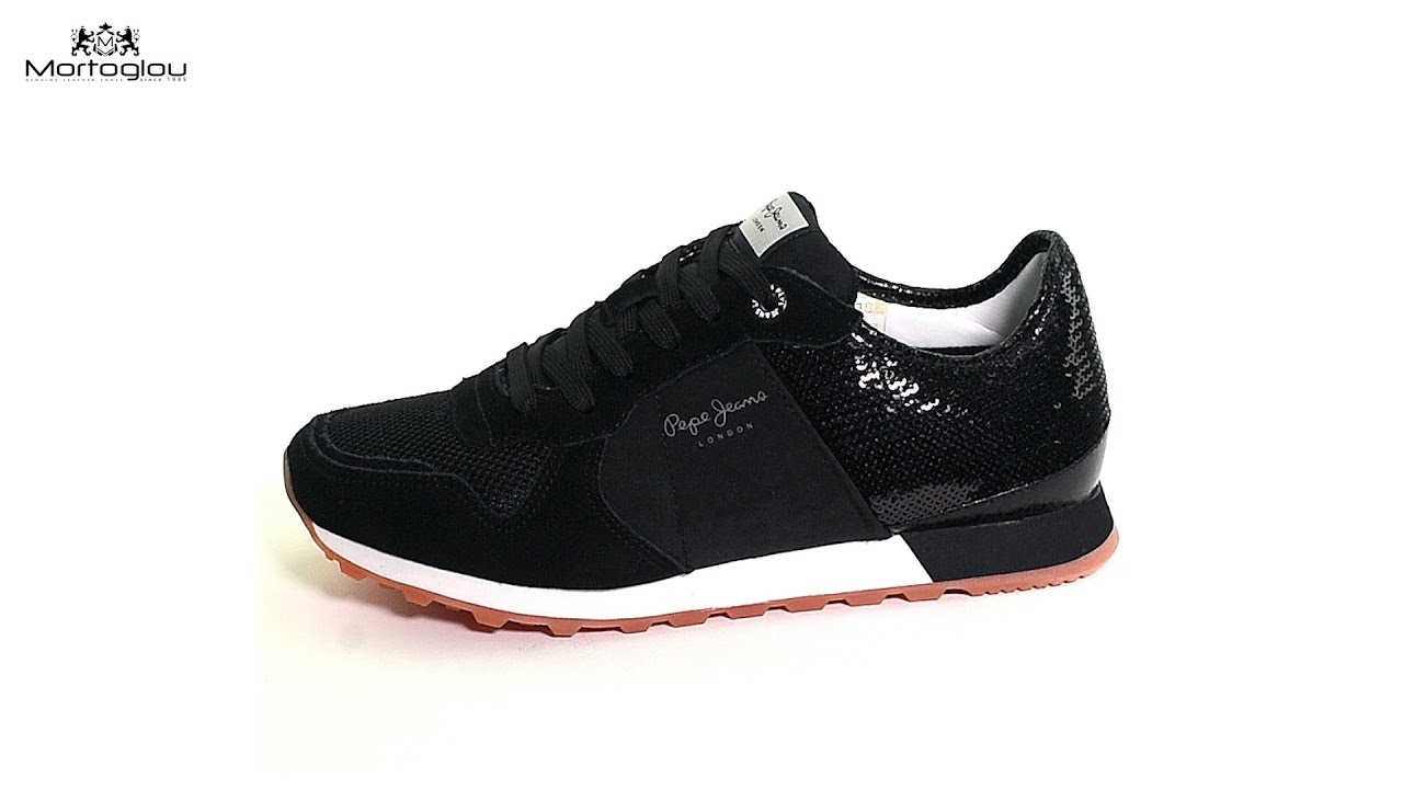 Pepe Jeans Gynaikeia Papoytsia Casual Verona New Mayro Ecoleather