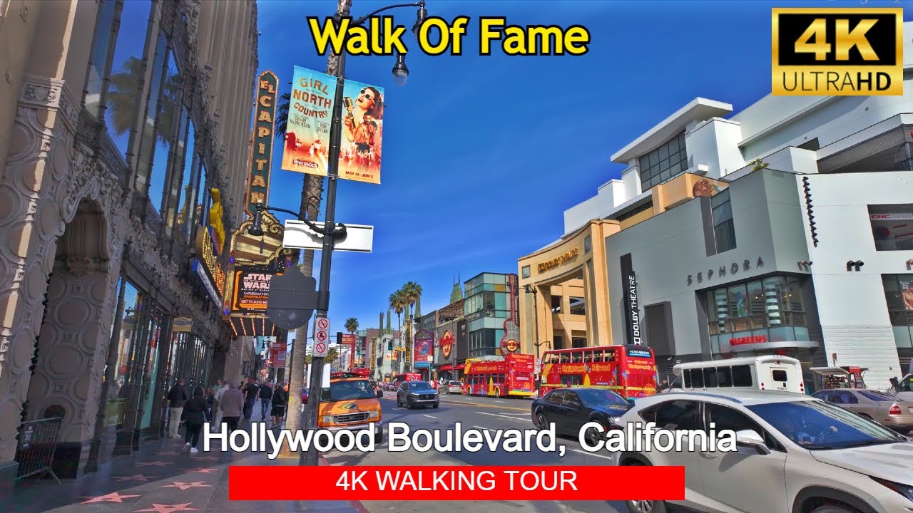 [4K] Hollywood Blvd Walk of Fame Walk Around, Los Angeles, California ...
