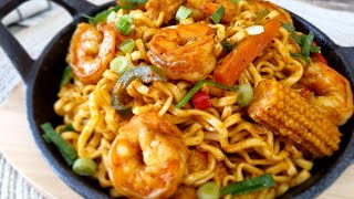 Stir Fry Shrimp Noodles in 10 Minutes …. نودلز الروبيان في ١٠ دقائق