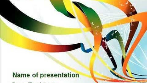 Abstract Yellow Orange Green Stripes PowerPoint Template by PoweredTemplate.com