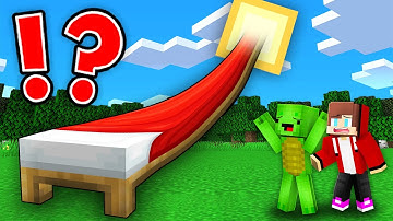JJ and Mikey Found THE LONGEST BED to the SUN in Minecraft Maizen!