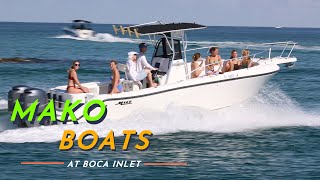 MAKO BOATS AT THE BOCA RATON INLET / BOAT VIDEOS / CUSTOM YACHT SHIRTS