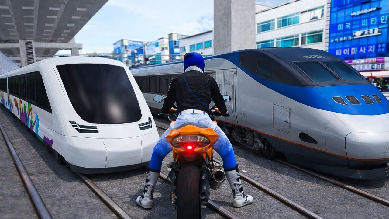 3D Driving Class Bike vs High Speed Train Challenge 🚄 | Crazy Train Crossing Gameplay 
