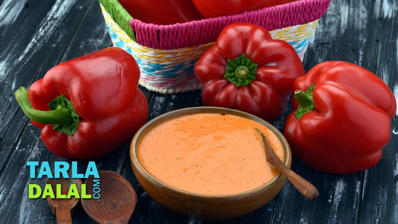 Roasted Bell Pepper Dip by Tarla Dalal Roasted Bell Pepper Dip by Tarla Dalal