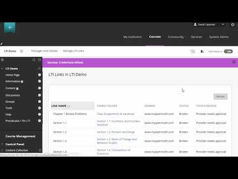 Integrating MyOpenMath with Blackboard using LTI