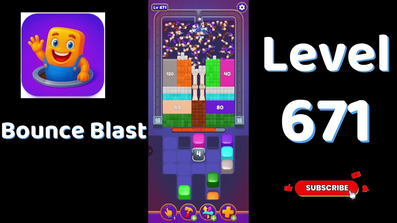 Bounce Blast Level 671 Walkthrough 🎮💥 | Tricky Ball Puzzle