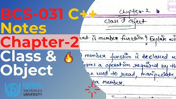 BCS031 C++ Notes Chapter-2 | Class & Object | 2021-2022 | BCA Free Notes | FREE PDF Dawnload करें