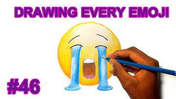 How to draw the loudly crying face 😭 emoji (drawing every emoji part 46)