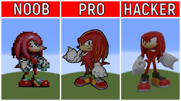 NOOB VS PRO VS HACKER Minecraft Pixel art - KNUCKLE