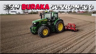 Siew buraka cukrowego | John Deere 6R 155 | Grimme Matrix 1200 | OPIS!