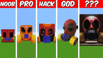 GAS MASK Pixel Art Build in Minecraft ! Noob vs Pro vs Hacker vs God - Minecraft Animation