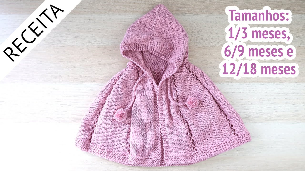 Poncho de Malha para Bebé Menina