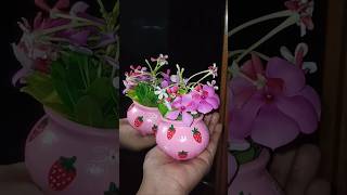 DIY miniature planter 🍓🌼✨ #diy #art #artist #painting #acrylicpainting #shorts