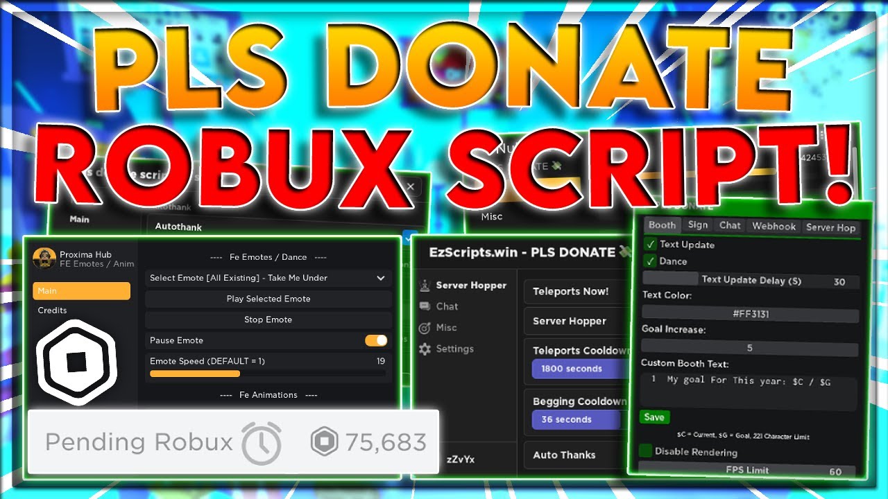 Roblox Script - PLS DONATE  Fake Donate, Fake Headless, Local