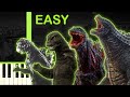 The evolution of godzilla movies on piano 19542022