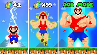 Mario Growing Up Muscle Gode Mode With Every Seed Powerups In Super Mario Bros Adn Mario Game