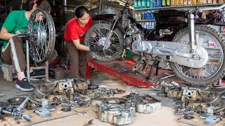 Complete restoration of 22 year old Dream Loncin motorbike, Part 1. Genius girl Quan Thi Vui