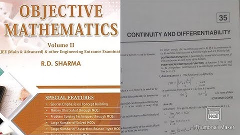 L1 | Ch35 | continuity and differentiability |Q1-Q5| exercise solution | R.D. SHARMA Ark Mathematics