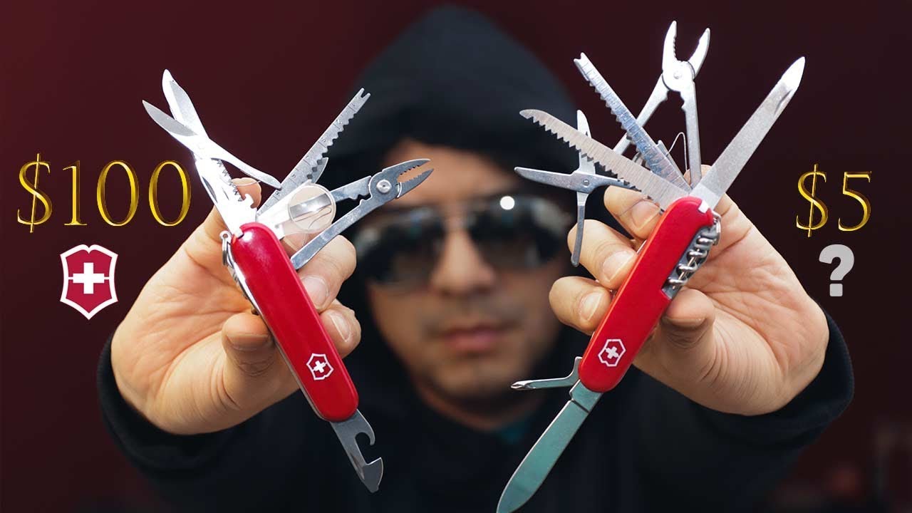 SWISS ARMY KNIFE OF $100 VS. $10 REPLICA - LEGENDARY VICTORINOX SWISS CHAMP  