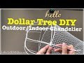 DOLLAR TREE DIY OUTDOOR INDOOR HANGING LIGHT CHANDELIER EASY starts at $3