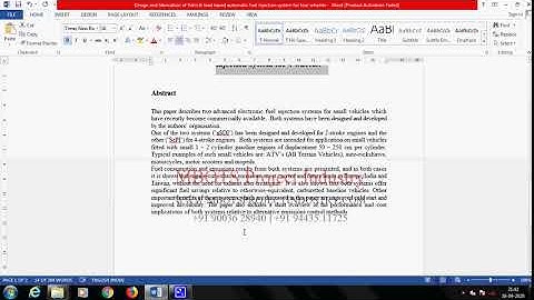 Design and fabrication of automatic fuel injection system MECHANICAL PROJECT- MBOTS PROJECT INDUSTRY