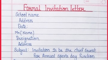 Formal Invitation letter | Invitation letter writing| English language 