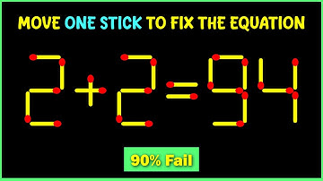 Matchstick puzzle with answer | Math puzzle game | Fix The Equation by moving 1 stick | Improve IQ