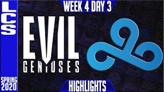 Eg Vs C9 Highlights Lcs Spring 2020 W4D3 Evil Geniuses Vs Cloud9
