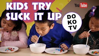 Kids Try Party Game - SUCK IT UP - DOKO TV screenshot 1