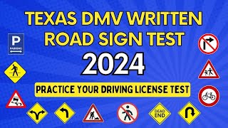 Texas DMV Written Road Signs Test 2024 | Driving License | DMV Computer Test in USA | Q & A