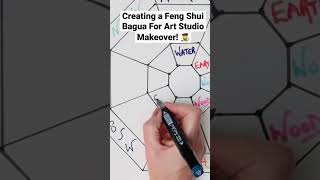 Creating a Feng Shui Bagua For Art Studio Makeover! 👩‍🎨 #shortsvideo #art #fengshui #makeover
