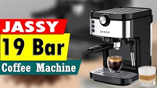 JS101 Black Macchiato Mocha Latte 19 Bar Italian Pump Espresso Maker With Steam Wand JASSY Espresso Coffee Machine for Cappuccino 