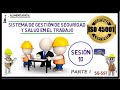 ISO 45001 SESIÓN 10 (Parte I) || S.G de Seguridad y Salud en el Trabajo