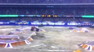 Monster truck flipping during freestyle competion #2 at New Orleans superdome Feb 20th, 2016