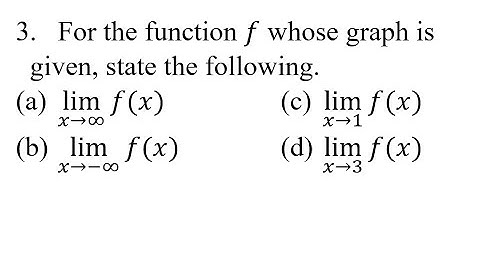 3. For the function f whose graph is given, state the following.  (a) lim(x→∞)⁡f(x) (b) lim(x→-∞)⁡