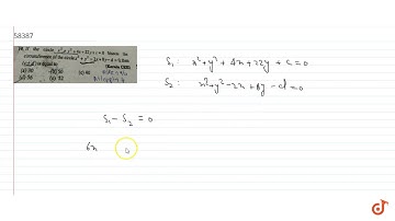 If the circle `x^2+y^2 +4x+22y + c = 0` bisects the circumference of the circle `x^2 + y^2-2x ...