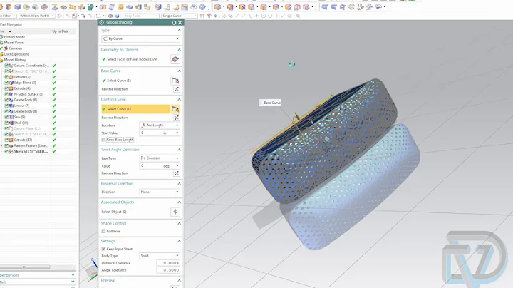 NX 9 Tutorial - Global shaping