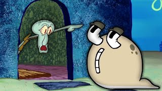 Squidward kicks Dr Livesey Walk Alphabet Lore Letter Q out of his house