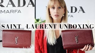 UNBOXING MY YSL BAG FOR AUTUMN\/FALL | Saint Laurent Kate Satchel Large Dark Red Luxury Handbag