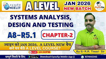 Systems Analysis, Design & Testing (A8-R5.1) | A Level | Live Batch JAN 2026 | Chapter-2