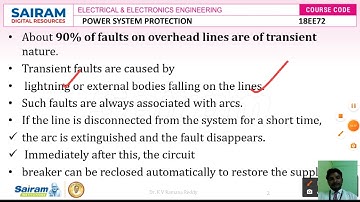 Lecture Video 10 18EE72 Module 1  Introduction to power system protection Dr  K V Ramanareddy