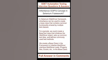 JAVA SELENIUM FRAMEWORK : Inheritance OOP