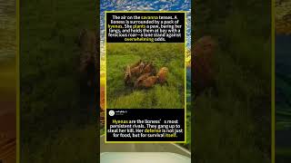 The Most Intense Lion vs Hyena Confrontation #LionessVsHyena #WildlifeFight #fyp #animals #funny