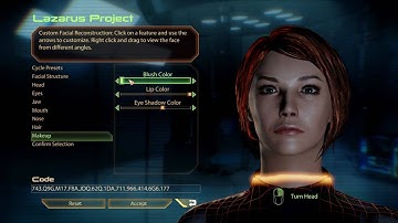 Mass effect 2 Female (Femshep) Character Creation - Gameplay HD