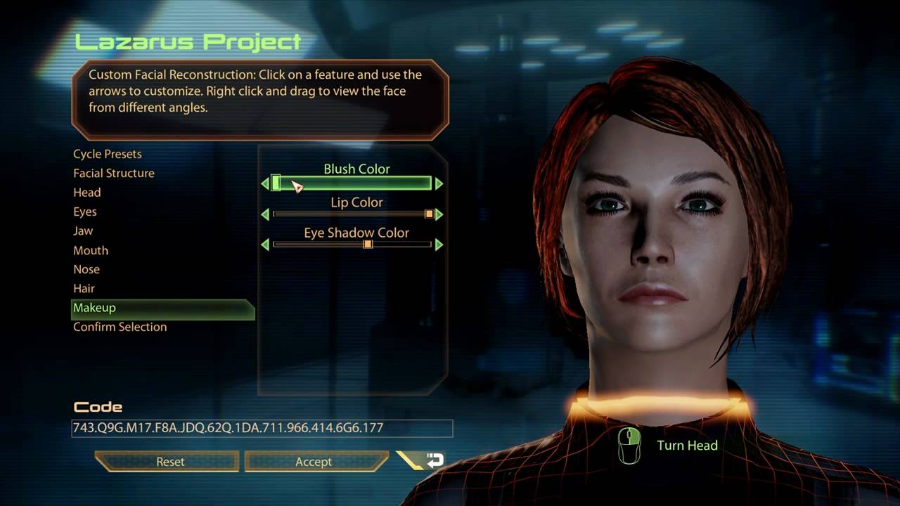 Mass effect 2 female face codes